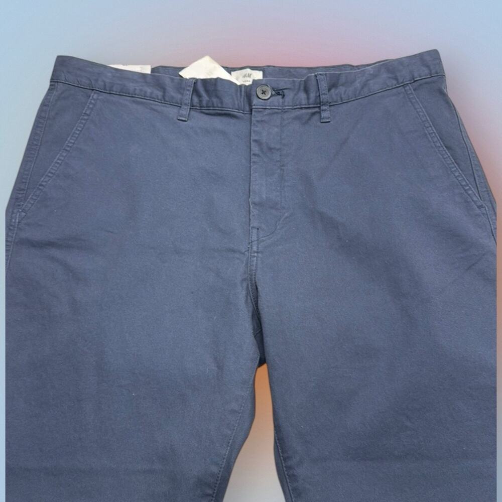 H&M L.O.G.G. Men's 38 Blue SKINNY FIT Chino Pants